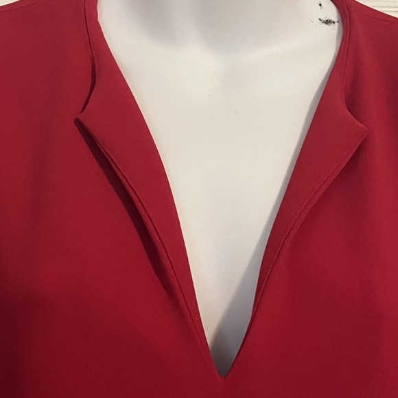 Diane von Furstenberg DVF Squaretan Cocoon Tunic Dress Berry Red Crepe - Picture 3 of 11